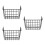 3Pcs Dormitory Bedside Hanging Basket Metal Storage Organizer Black 4