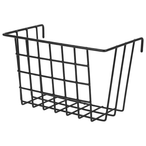 3Pcs Dormitory Bedside Hanging Basket Metal Storage Organizer Black 2