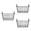 3Pcs Dormitory Bedside Hanging Basket Metal Storage Organizer Black 6