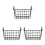 3Pcs Dormitory Bedside Hanging Basket Metal Storage Organizer Black 7