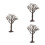 3Pcs Iron Wire Mini Tree Model Coffee Color Realistic DIY Scene Decor 8