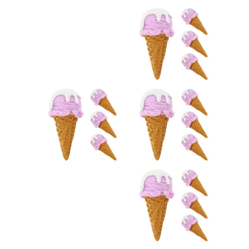 16St Nep Ijs Cone Speelgoed Realistisch Resin Multi Kleur Versiering 2