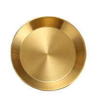 3St Ronde Gouden Metalen Serveerschaal Voor Voedsel Opslag
