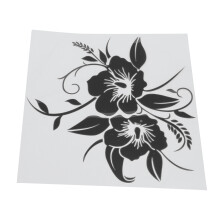 Flower Vinyl Car Decal Sticker for Motorcycle Truck SUV Exterior Decor - Black