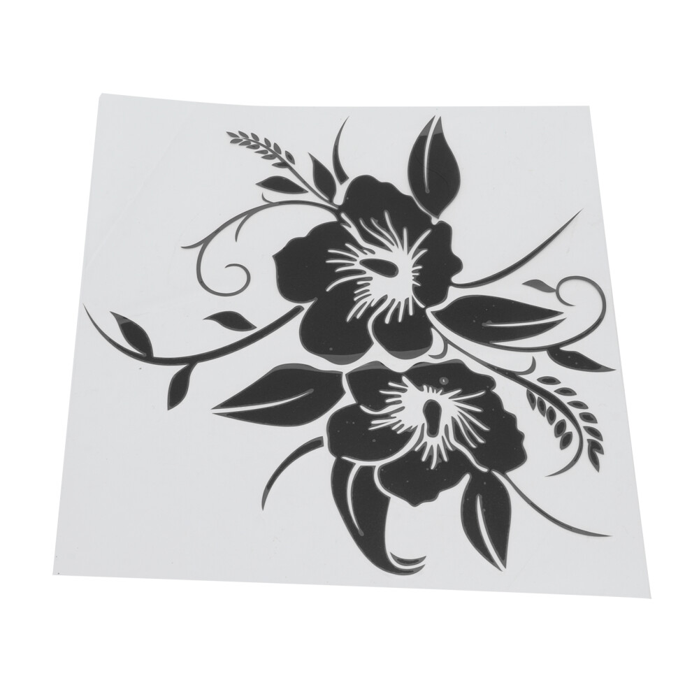 Flower Vinyl Car Decal Sticker For Motorcycle Truck Suv Exterior Decor - Black 7891390348796