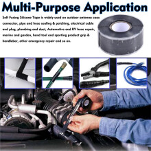 2.5cmx5M Self Sealing Fusing Silicone Tape Heavy Duty & Leak Proof Rubber Waterproof Hose Tape Pipe for Water Emergency