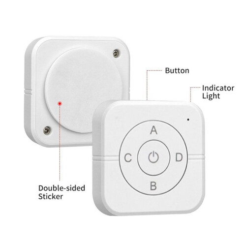 433MHz Universal Button 5 Keys  Wireless Control  System Circular Button Wall Paste 2