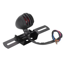 Universele Motorfiets Grille Achterrem Achterlicht met Kentekenplaathouder Zwart