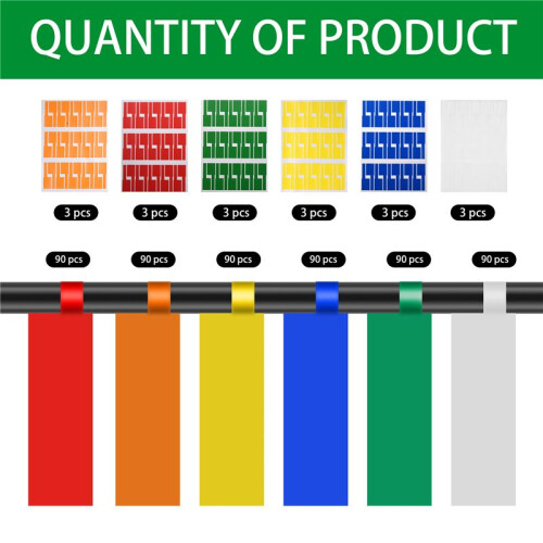 540Pcs/18 Sheets Cable Labels Tags Cable Markers Self Adhesive Cable Labels Waterproof Tear Resistant Wire Labels 2