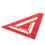 Regla-escuadra triangular de aluminio roja para cerchas 5