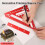 Regla-escuadra triangular de aluminio roja para cerchas 3