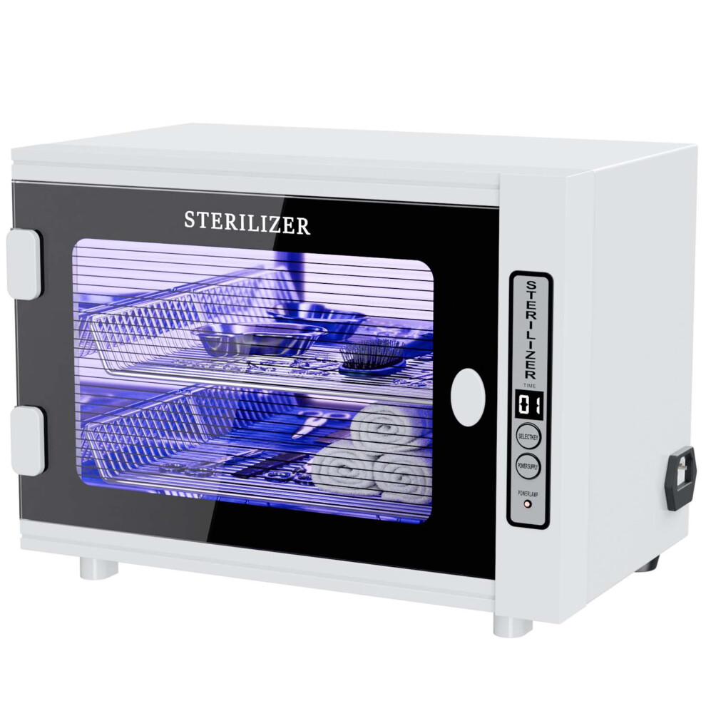 Light 12L Uv Sterilizer Cabinet With Adjustable Timer And Transparent Door For Salon And Nail Tools