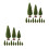 24Pcs Green Plastic Model Trees for DIY Crafts Miniature Train Scenery 6
