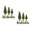 24Pcs Green Plastic Model Trees for DIY Crafts Miniature Train Scenery 8