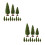 24Pcs Green Plastic Model Trees for DIY Crafts Miniature Train Scenery 10