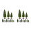 24Pcs Green Plastic Model Trees for DIY Crafts Miniature Train Scenery 4