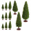 24Pcs Green Plastic Model Trees for DIY Crafts Miniature Train Scenery 3