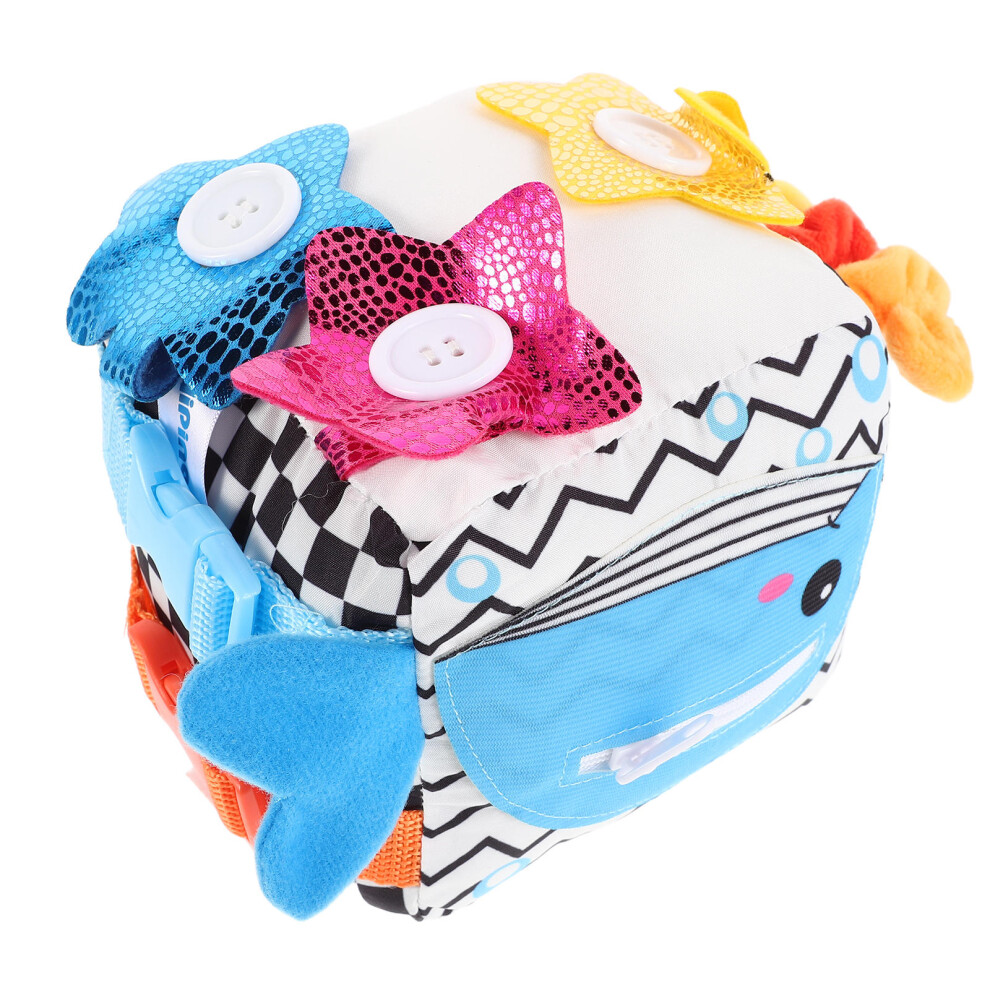 3Pcs Sky- Baby Activity Cube Soft Blocks Sensory Toy For Crawling Blue Vaguelly