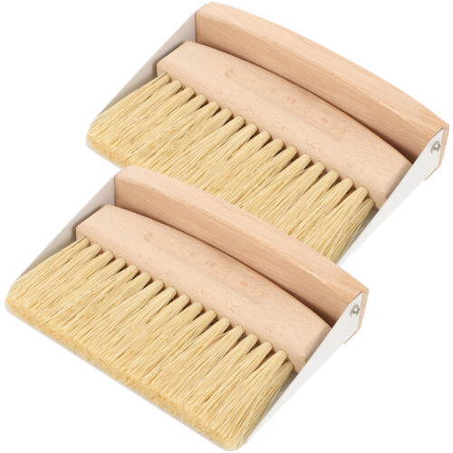 4Sets Multi-Purpose Small Brush and Dustpan Khaki for Car and Keyboard 2