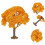 Orange Mini Plastic Trees for Train Scenery and Diorama Crafting 8