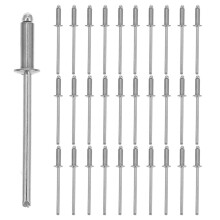 100Pcs Stainless Steel Open End Blind Rivets Silver for Metal Projects