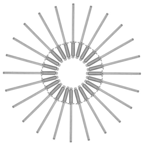 100Pcs Stainless Steel Open End Blind Rivets Silver for Metal Projects 2
