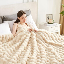 Faux Fur Throw Blanket 50x60 inch Bubble Brown Tie Dye