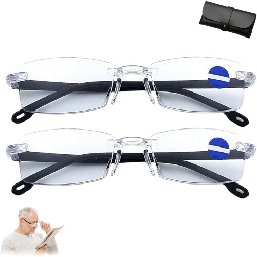 Óculos de leitura com zoom automático e proteção contra luz azul.