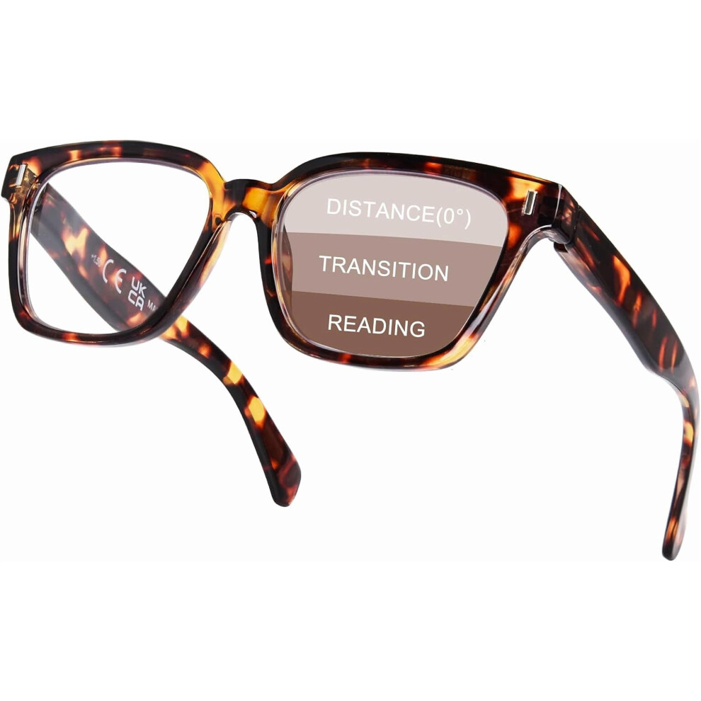 Blue/Light Progressive Multifocal Reading Glasses For Women Men, Anti Glare/Eyestrain Multifocus Computer Readers