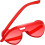 Γυαλιά ηλίου σε σχήμα καρδιάς, διαφανή, χωρίς σκελετό, κόκκινα, με σχήμα καρδιάς, 2 5