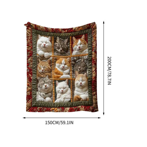 Plaid bohème chat doux et confortable pour la décoration intérieure 1