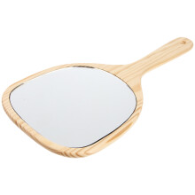 1 stk. vintage håndholdt spejl til piger daglig brug 11,2 x 5,9 tommer retro stil træhåndtag bærbar pleje