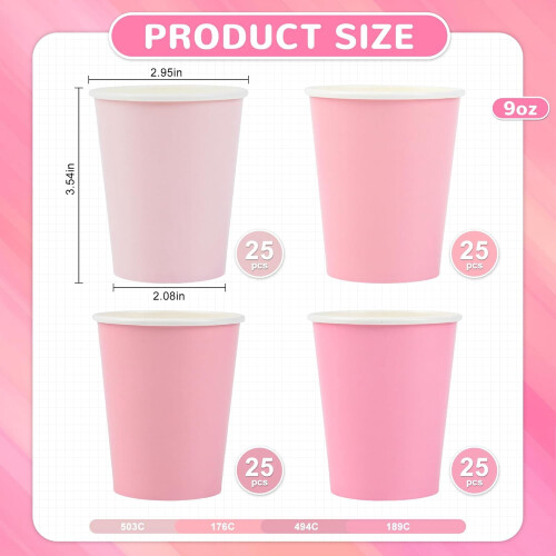 Pink9oz Gradient Papirkopper til Kaffe og Drikkevarer 1