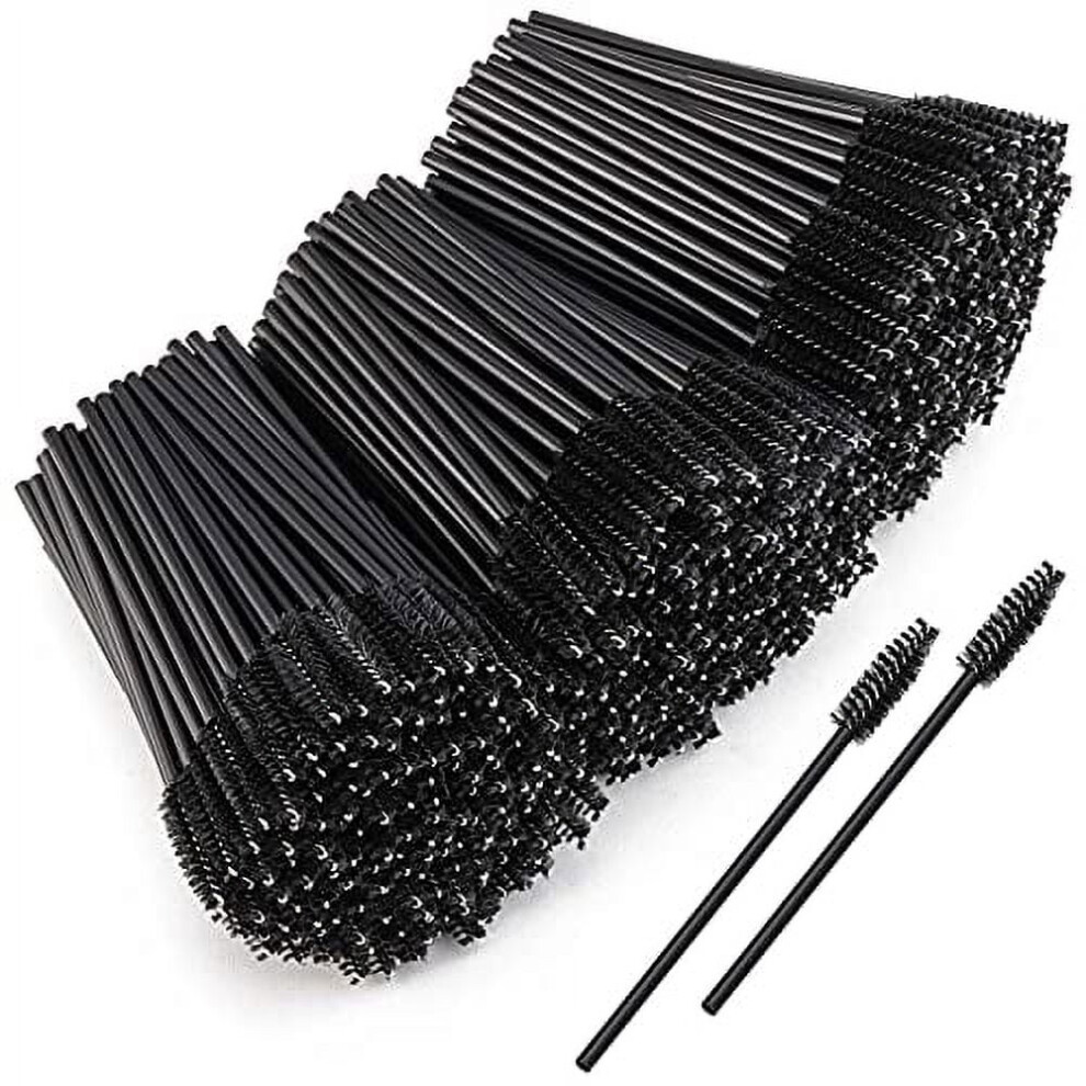 Black Disposable Mascara Wands Brush Makeup Spoolies Bulk For Eyelash Extensions, (1000 Pieces)