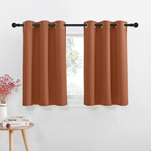 Burnt Orange Grommet Valances Room Darkening 42x36 Inch Set