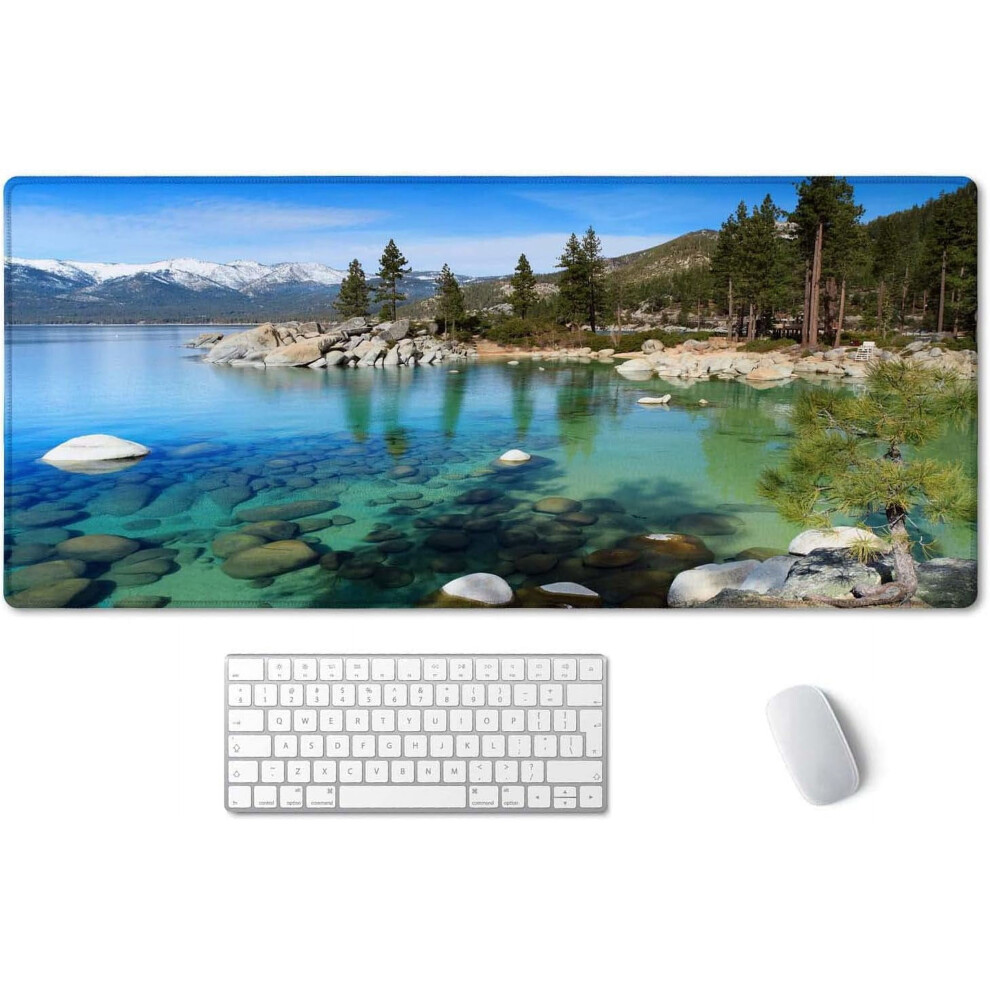 Xxl Gaming Mouse Pad 35.5X15.7", Non-Slip Base, Stitched Edge, Compatible With All Mice Â Lake Tahoe 9322103841092