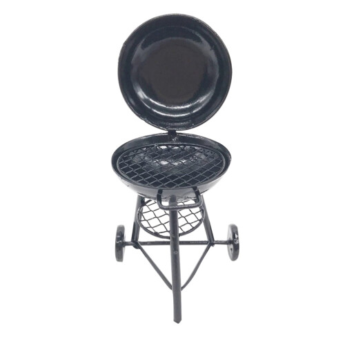 Petit barbecue portable circulaire en fer noir (1 pièce) 2