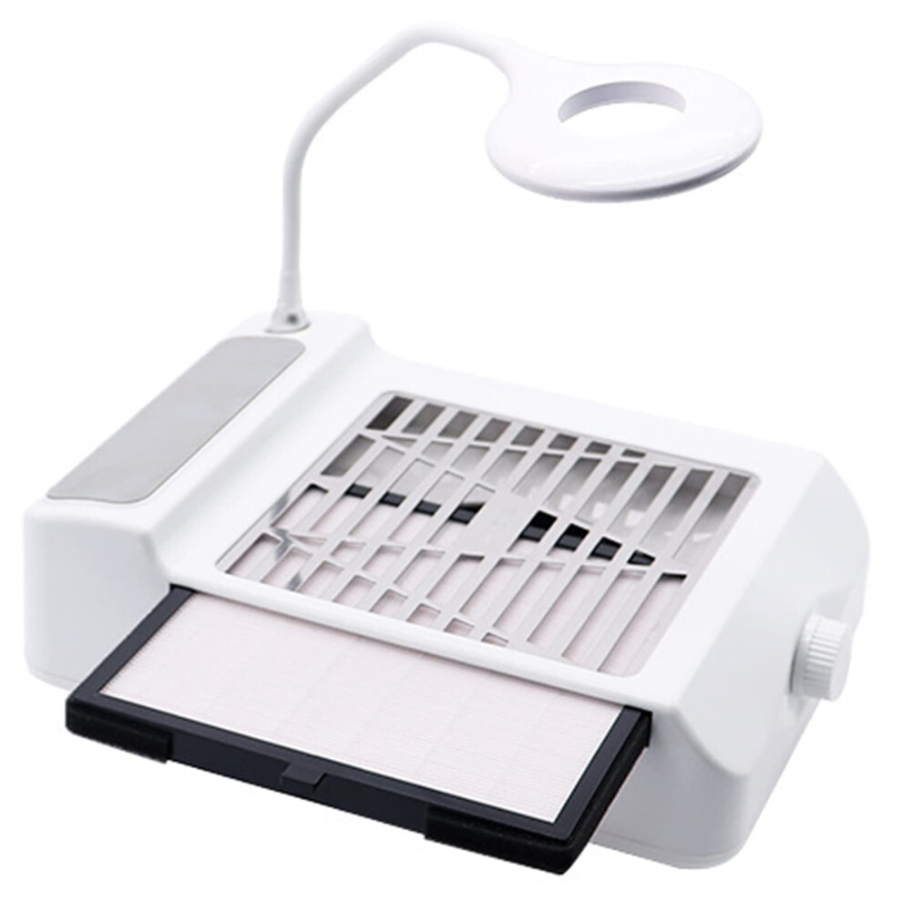 Light Rechargeable Nail Dust Collector 60W Acrylic Nail Vacuum With Adjustable Suction And Led