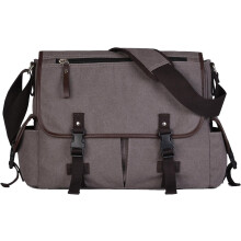 Vintage laptoptaske i lærred 15,6"
