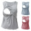 Nursing Tank Top Ribbed Blue M 1