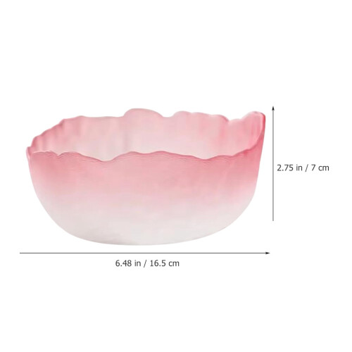Obstschale aus rosa Glas, 16,5 cm 1