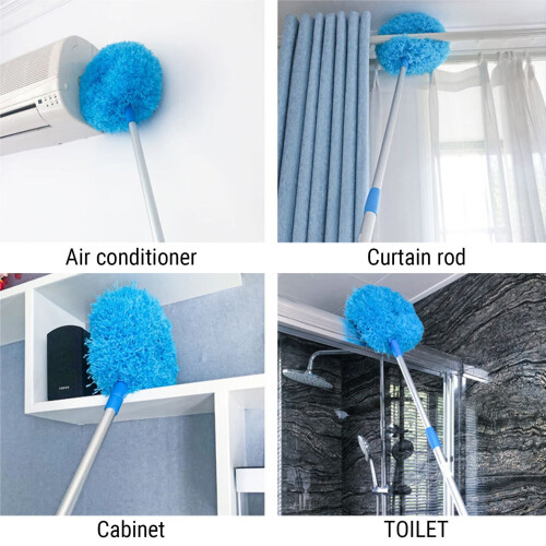 Spolverino in microfibra per ventilatore da soffitto con asta di prolunga da 120 cm 2