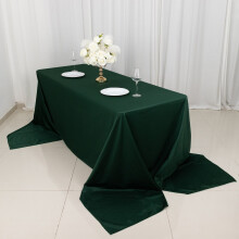 BalsaCircle90x156in Hunter Green Scuba Poliester Prostokątny Obrus Imprezy Imprezy Dekoracje Przyjęcia Materiały