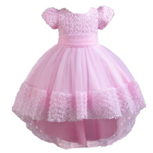 Vestido de princesa de tul para niñas Mikilon, tallas de 3 a 11 años, manga corta, capas de malla, lazo.