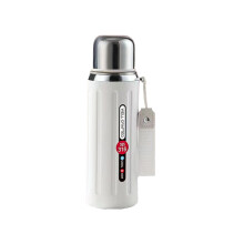 Draagbare geïsoleerde drinkfles van 316 roestvrij staal, 600 ml, warm en koud waterfles voor wandelen, kamperen en kantoor, wit.