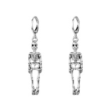Halloween Skeleton Earrings for Women & Men - Long Dangle Skull Drop Earrings - Spooky Bone Charm Jewelry for Halloween Parties & Gothic Style