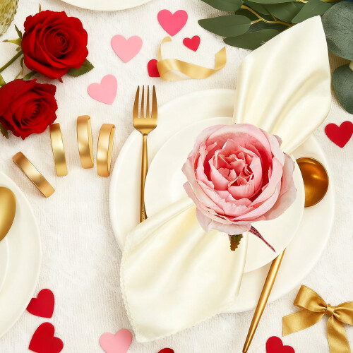Rosa rose serviettring legering blomsterdesign
