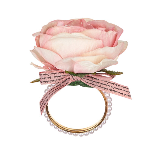 Rosa rose serviettring legering blomsterdesign 1