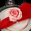 Rosa rose serviettring legering blomsterdesign 5