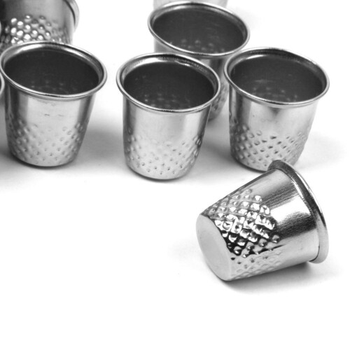Vintage metal sewing thimble set 10 pcs 2